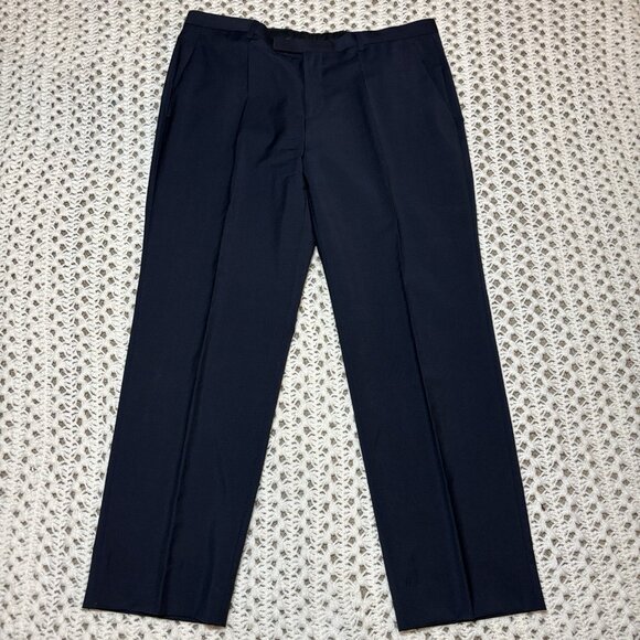 Hugo Boss Diesselstrasse Slim Fit Suit Navy Blue Size 38R W35" 100% Wool Marlane - Picture 10 of 16